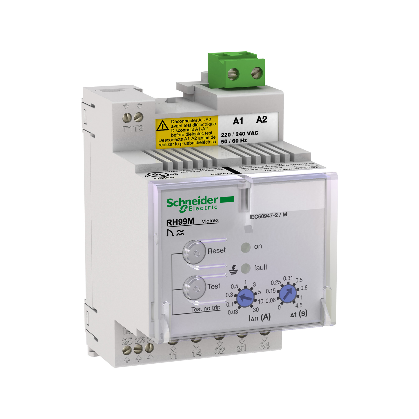 Schneider Electric-56194-Vigirex RH99M 380-415VAC sensibilité 0,03-30A réarmement automatique