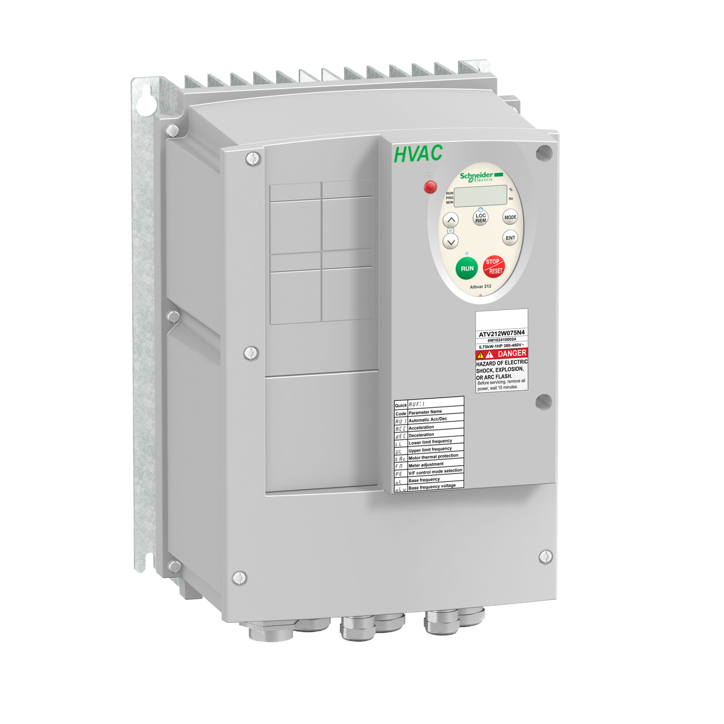 Schneider Electric-ATV212WU22N4-Altivar - ATV212 variateur de vitesse - 3ph - 2,2kW - 3hp - 480V - CEM - IP55