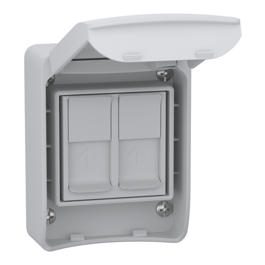 Schneider Electric-81143F-Mureva socle IP65 pour 2 prises RJ45 S-ONE