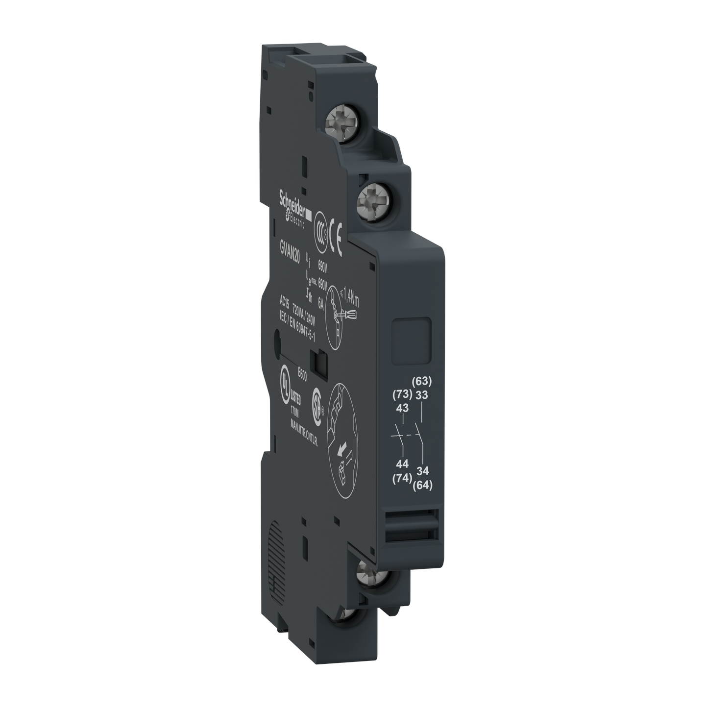 Schneider Electric-GVAN20-TeSys GV - contact auxiliaire - 2F