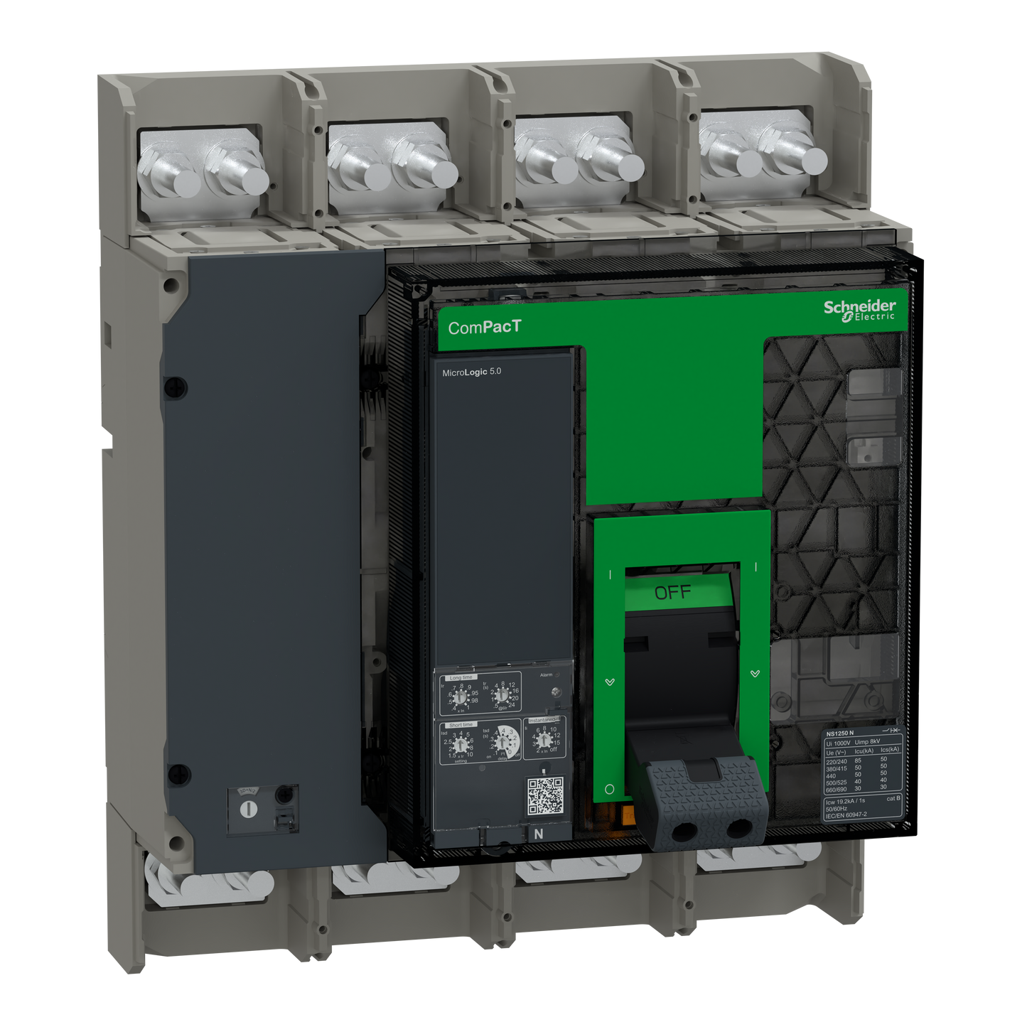 Schneider Electric-C125N450FM-ComPacT NS1250N - disjoncteur - MicroLogic 5.0 1250A - 4P - 50kA - fixe - manuel