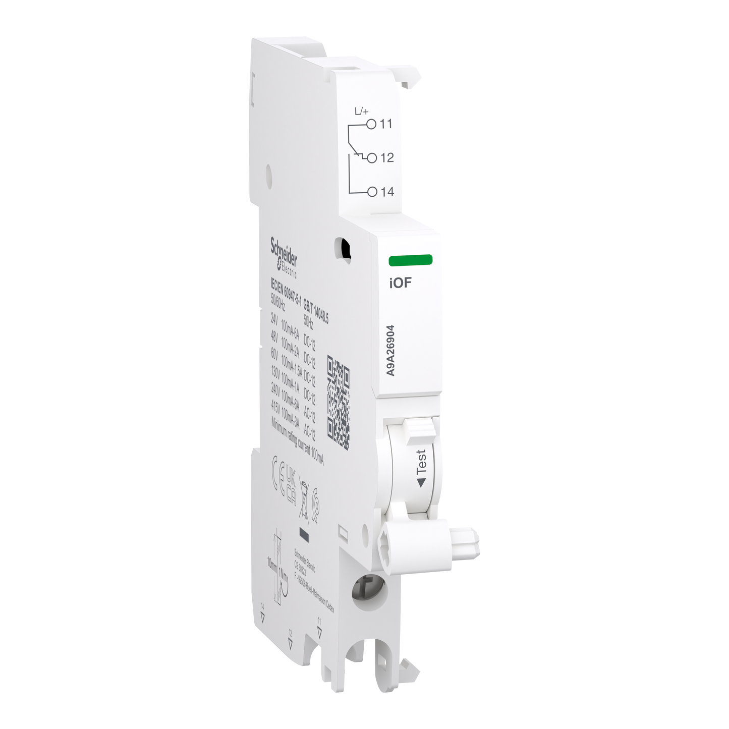 Schneider Electric-A9A26904-Acti9 Contact Auxiliaire 1 OF - Courant 100mA à 6A ca/dc