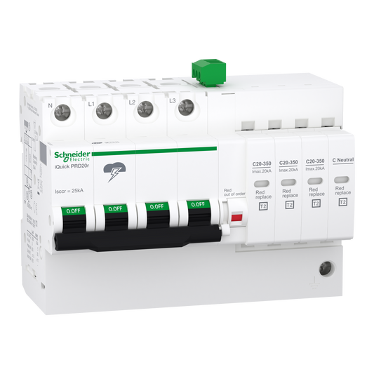 Schneider Electric-A9L16297-Acti9 - Parafoudre iQuick PRD20r - 3P+N avec report de signalisation