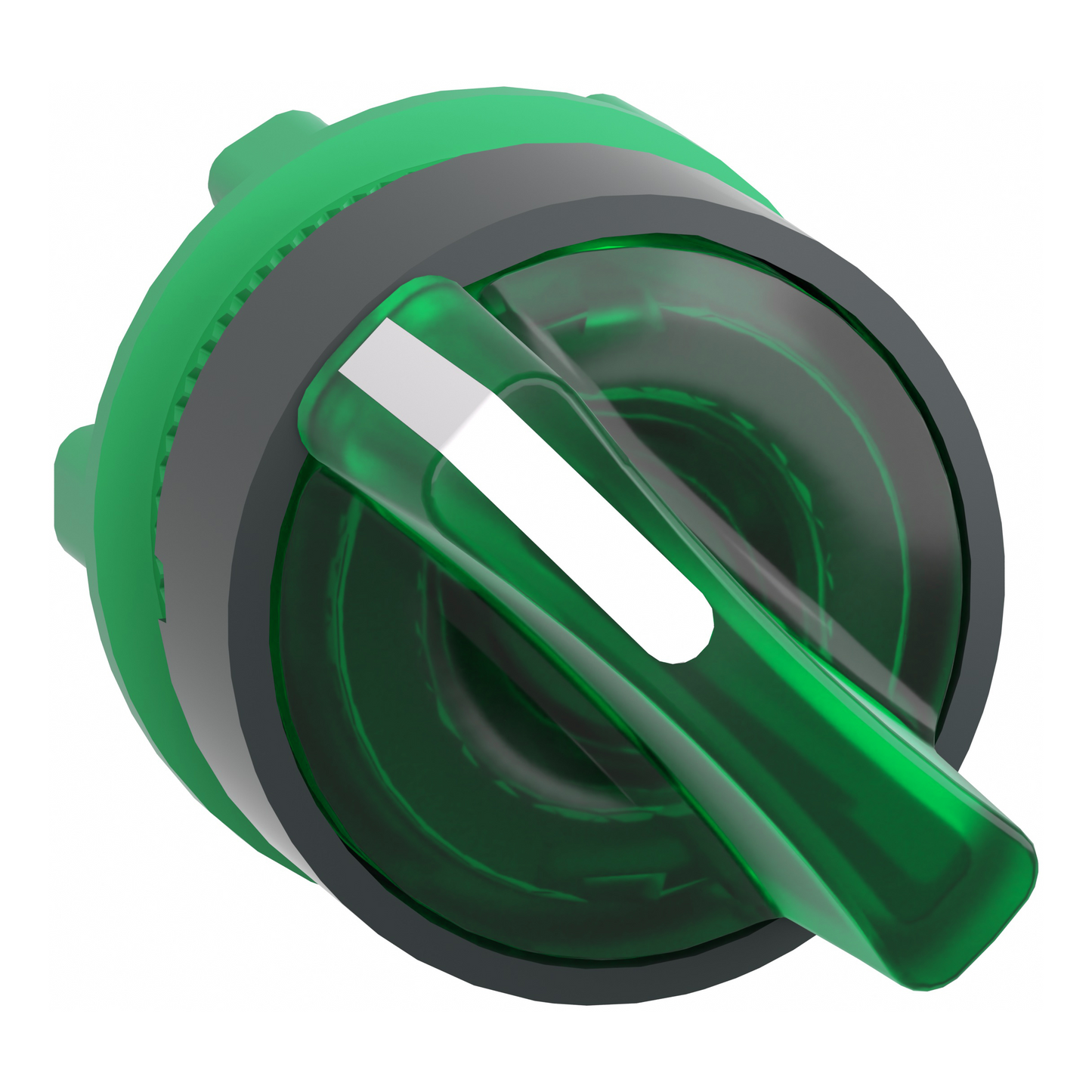 Schneider Electric-ZB5AK1433-Harmony XB5 - tête bouton à manette lumineux - Ø22 - 2 pos à rap. - vert