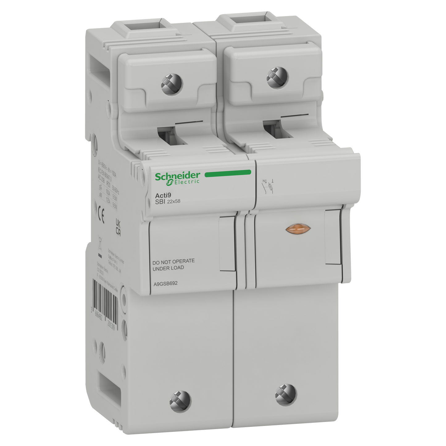 Schneider Electric-A9GSB692-ACTI9 SBI - porte-fusible - 1P+N - 125A - pour fusible 22x58mm