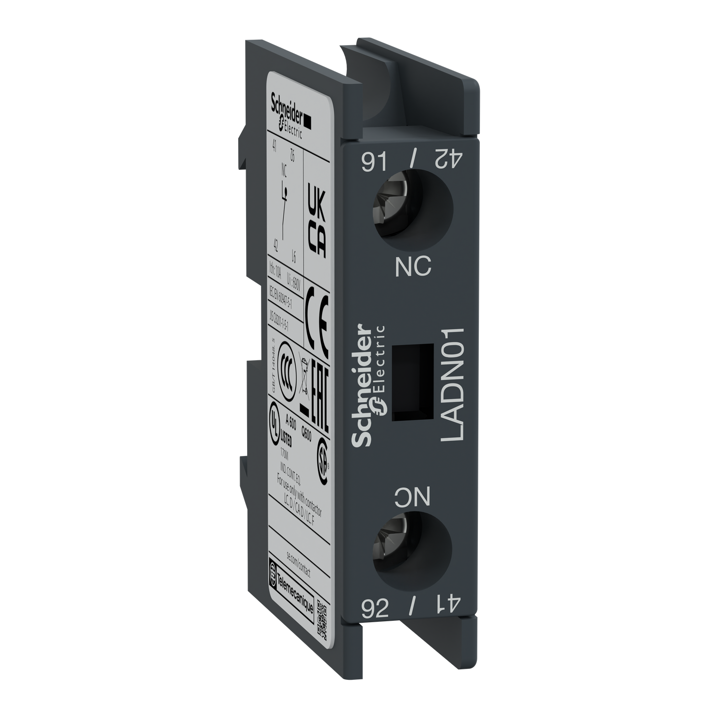 Schneider Electric-LADN01-TeSys D - bloc contacts auxiliaires frontaux - 0F+1O - bornes vis-étriers