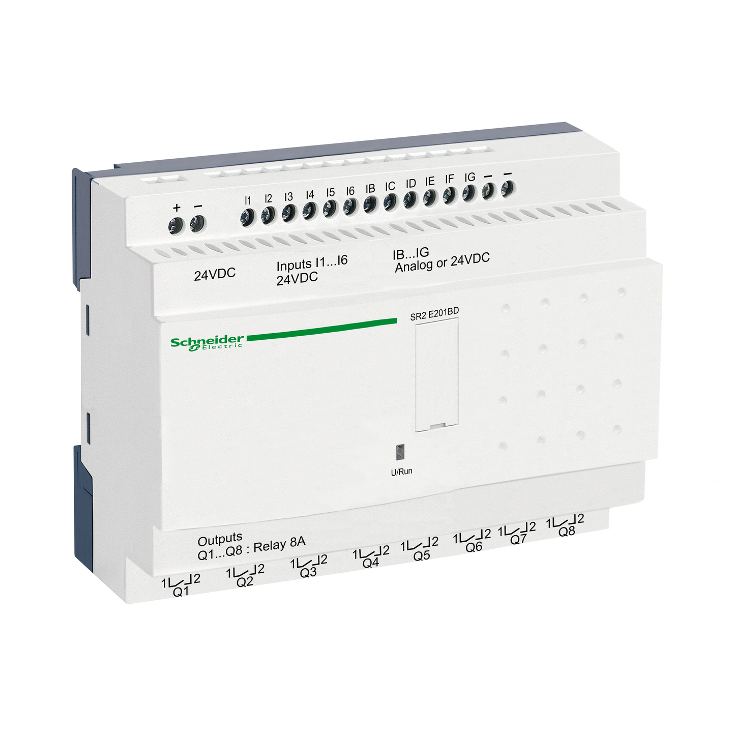 Schneider Electric-SR2E201BD-Zelio Logic - relais intelligent compact - 20 E/S 24Vcc - horloge - ss affichage