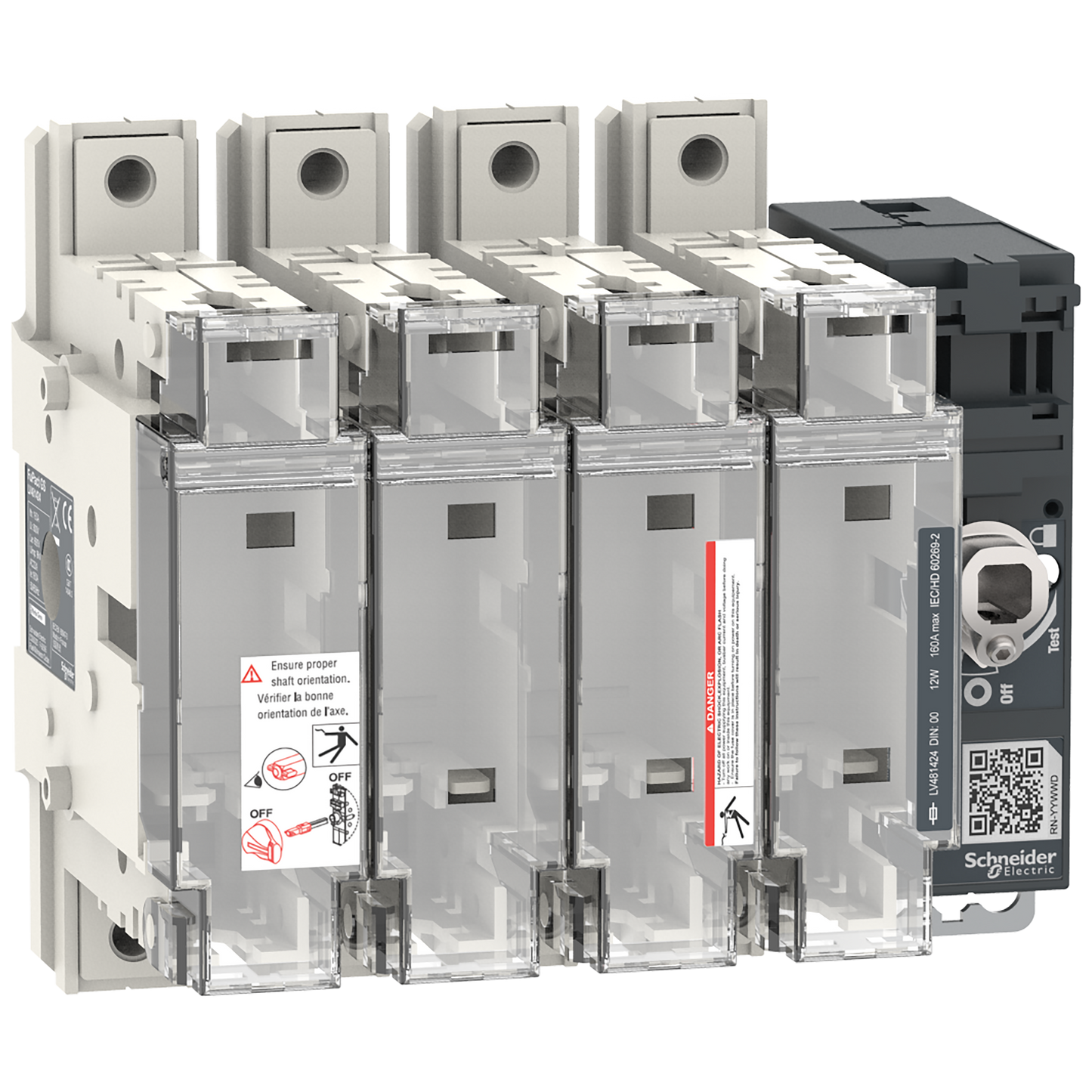 Schneider Electric-LV481424-FuPact GS - interrupteur sectionneur fusible - 160A - 4P - DIN 00/000 - F&R CTRL