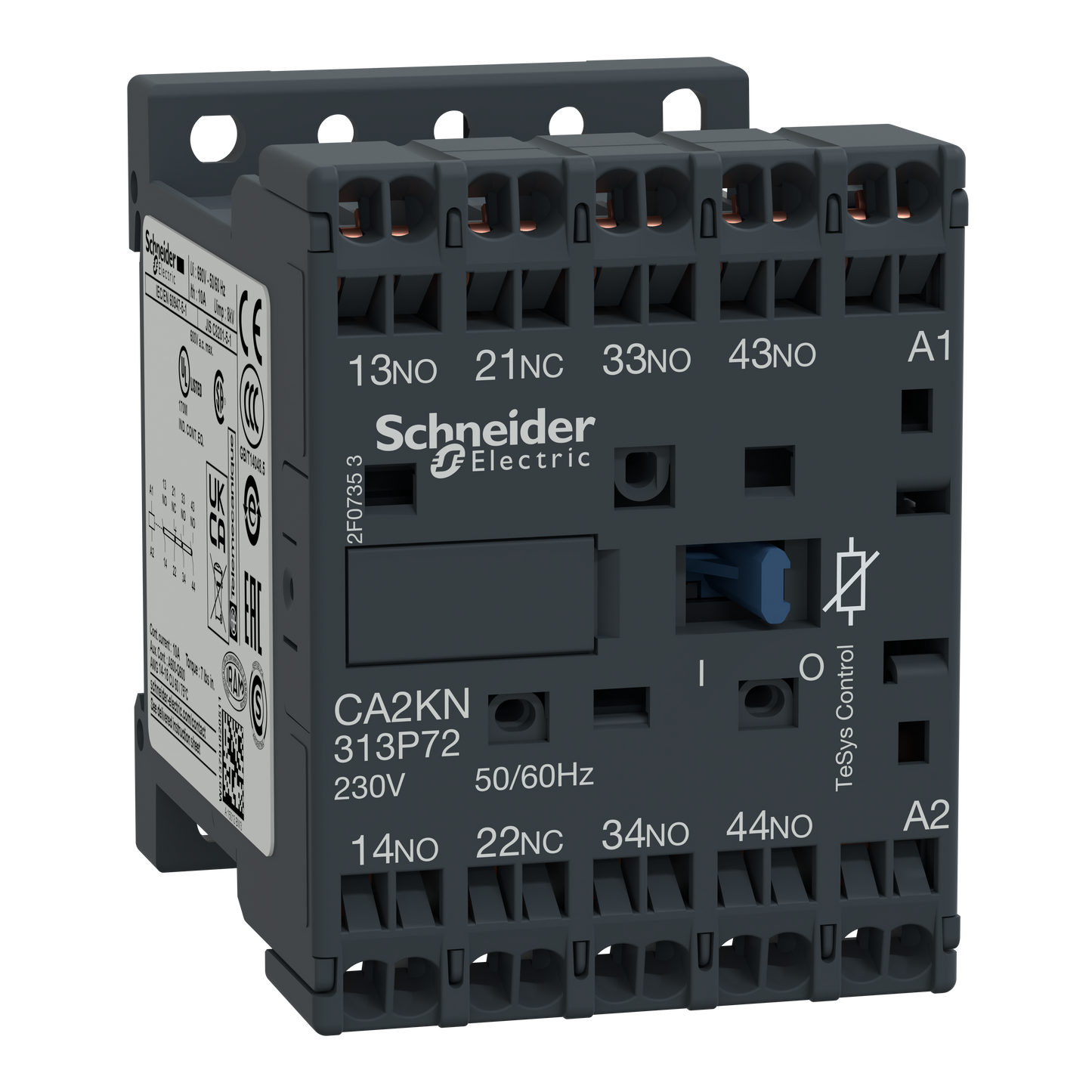 Schneider Electric-CA2KN313P72-TeSys CA2K - contacteur - 3F+1O - instantané - 10A - 230Vca
