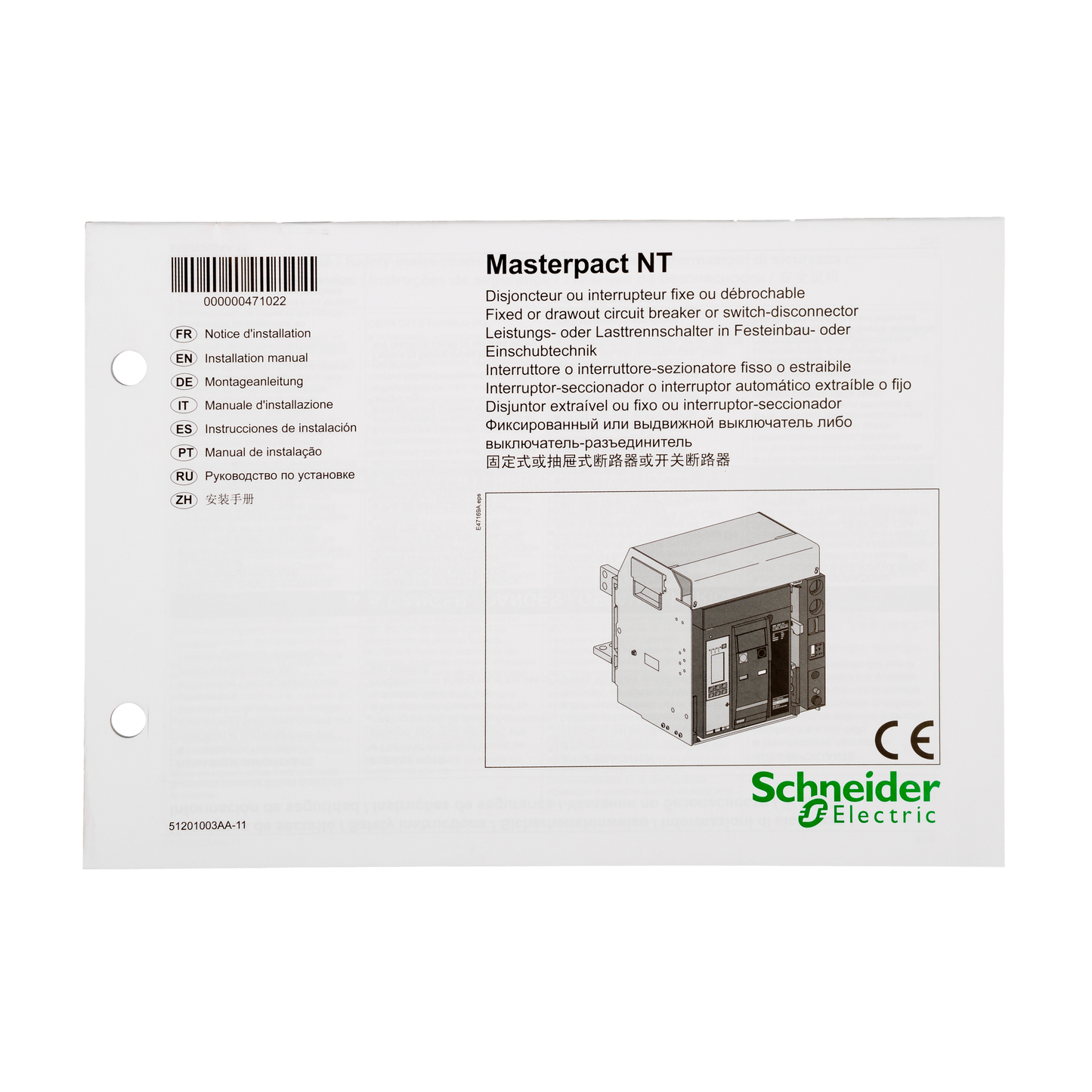 Schneider Electric-47102-ComPact NS - MasterPact NT - notice disjoncteur de base