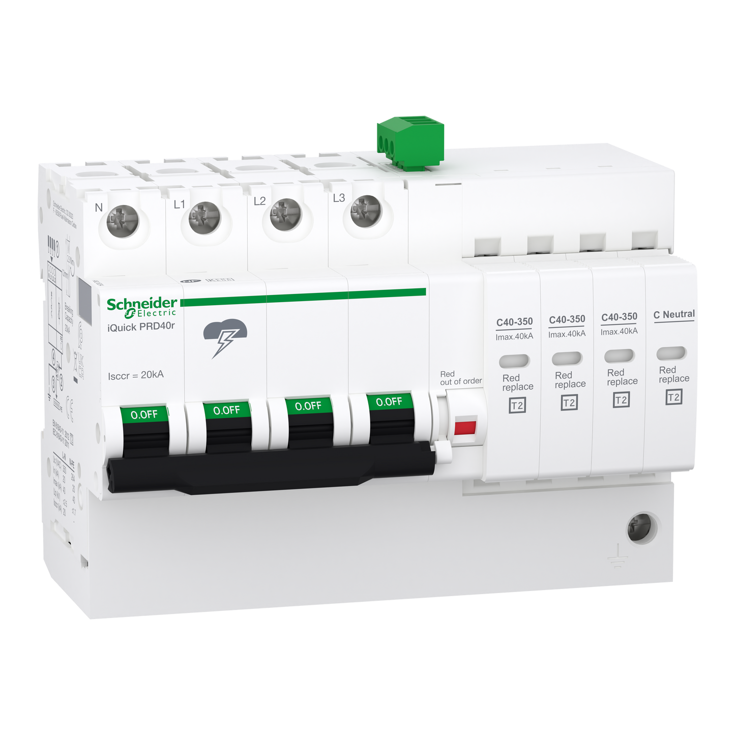 Schneider Electric-A9L16294-Acti9 - Parafoudre  iQuick PRD40r - 3P+N avec report de signalisation