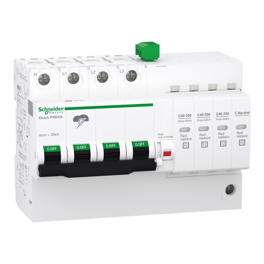 Schneider Electric-A9L16294-Acti9 - Parafoudre  iQuick PRD40r - 3P+N avec report de signalisation