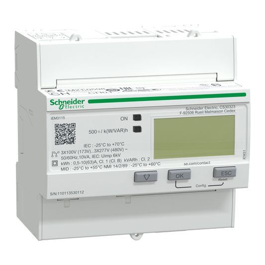 Schneider Electric-A9MEM3115-Acti9 iEM - compteur d'énergie tri - 63A - multitarif - MID