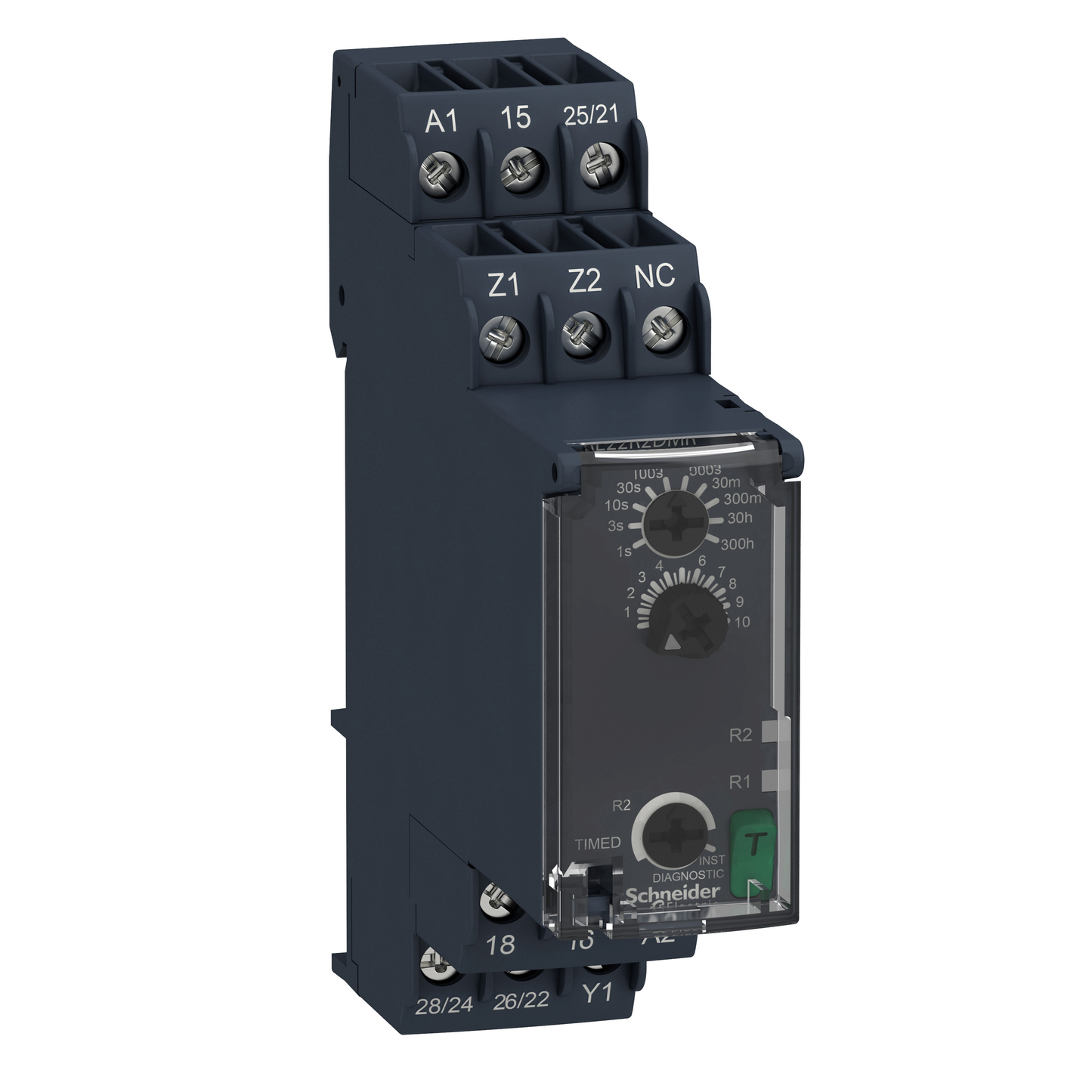 Schneider Electric-RE22R2DMR-Harmony Time RE22 - relais tempo - 2OF - D Dw - 1s à 300h - 24V à 240VACDC