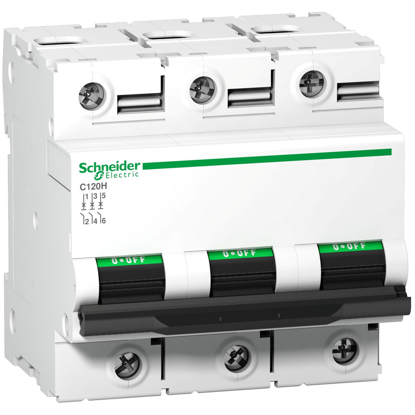 Schneider Electric-A9N18470-Acti9 C120H Disjoncteur Modulaire 3P 125 A, courbe C, 15 kA