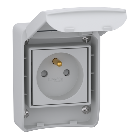 Schneider Electric-81140Y-Mureva socle prise de courant à vis FR 2P+T 65x85mm 10/16A 250V IP65