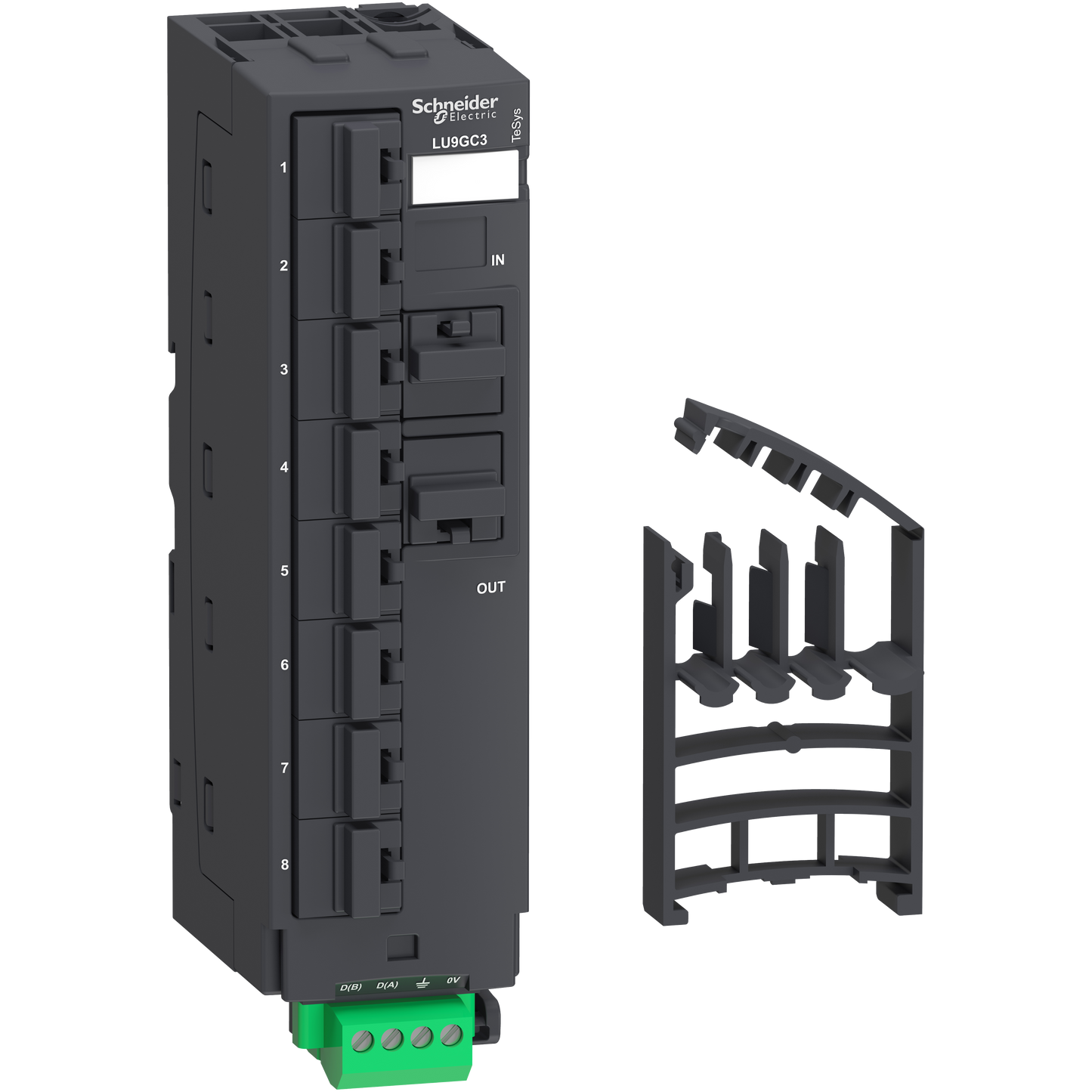 Schneider Electric-LU9GC3-TeSys U - répartiteur Modbus - 10 connecteurs RJ45 et 1 bornier à vis