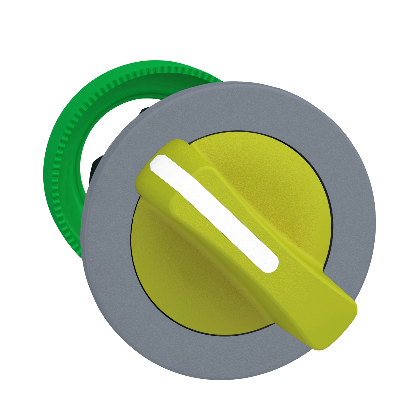 Schneider Electric-ZB5FD205C0-Harmony XB5 - tête bouton tournant - Ø22 - col flush grise - 2 pos fixes - jaune