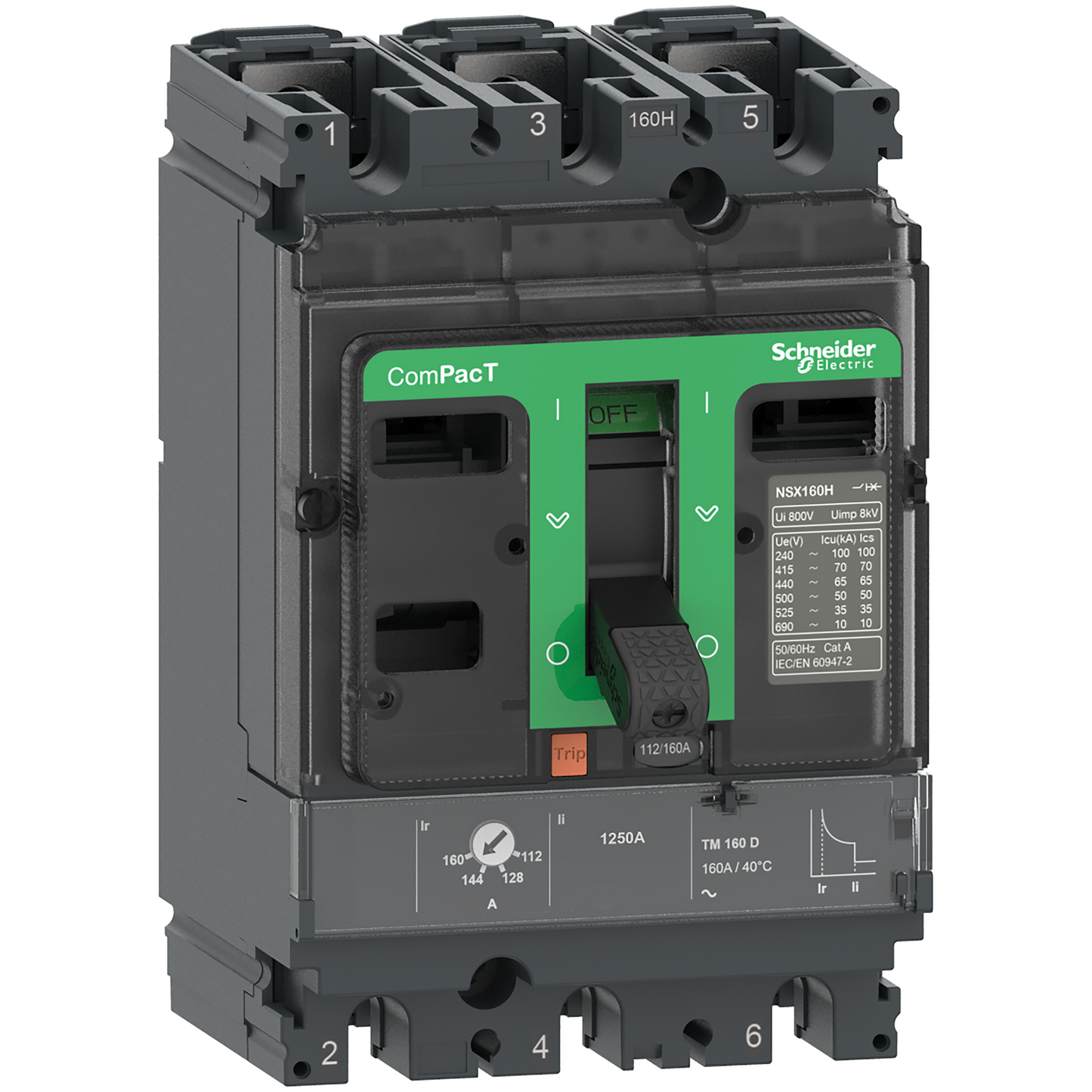 Schneider Electric-C16F3TM125-ComPacT NSX160F - Disjoncteur - TM-D 125A - 3P3D - 36kA - montage fixe