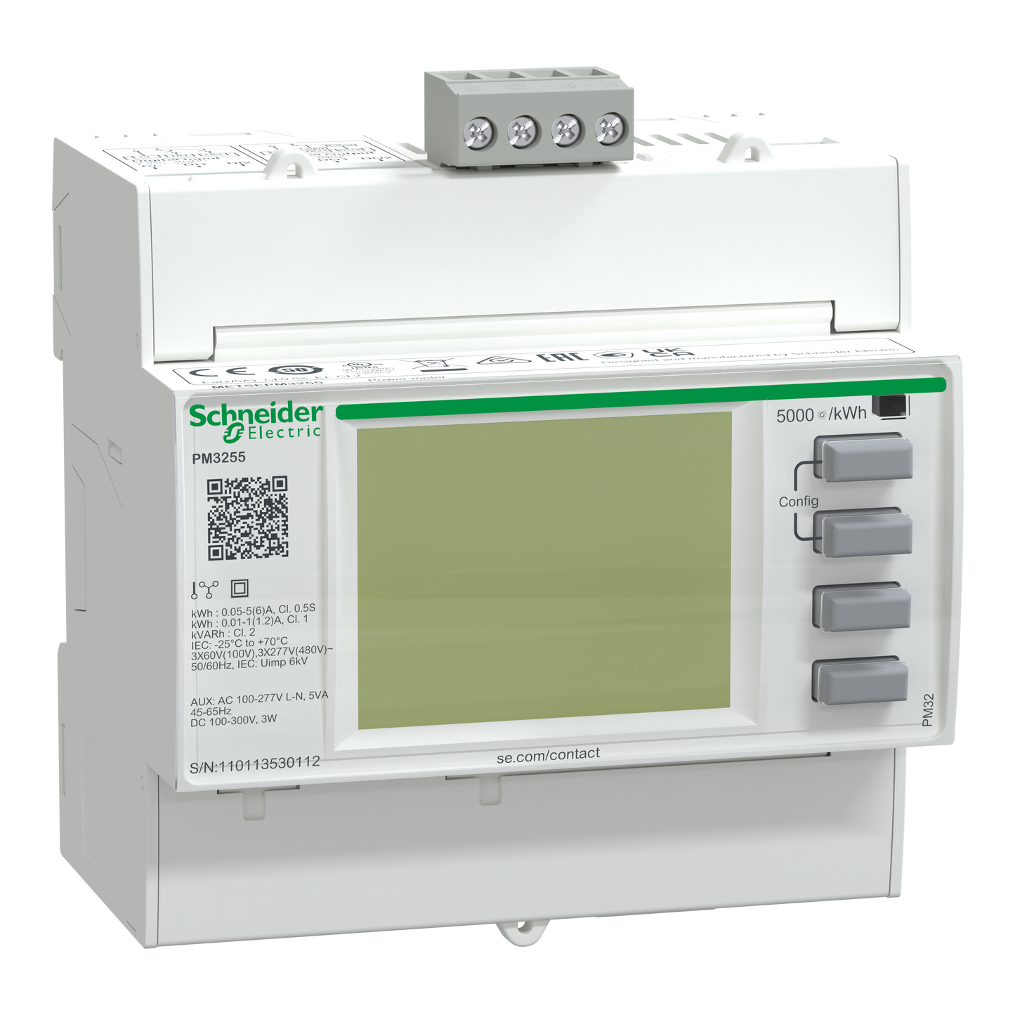 Schneider Electric-METSEPM3255-PowerLogic - centrale de mesure - PM3255 - modulaire - mémoire - Modbus