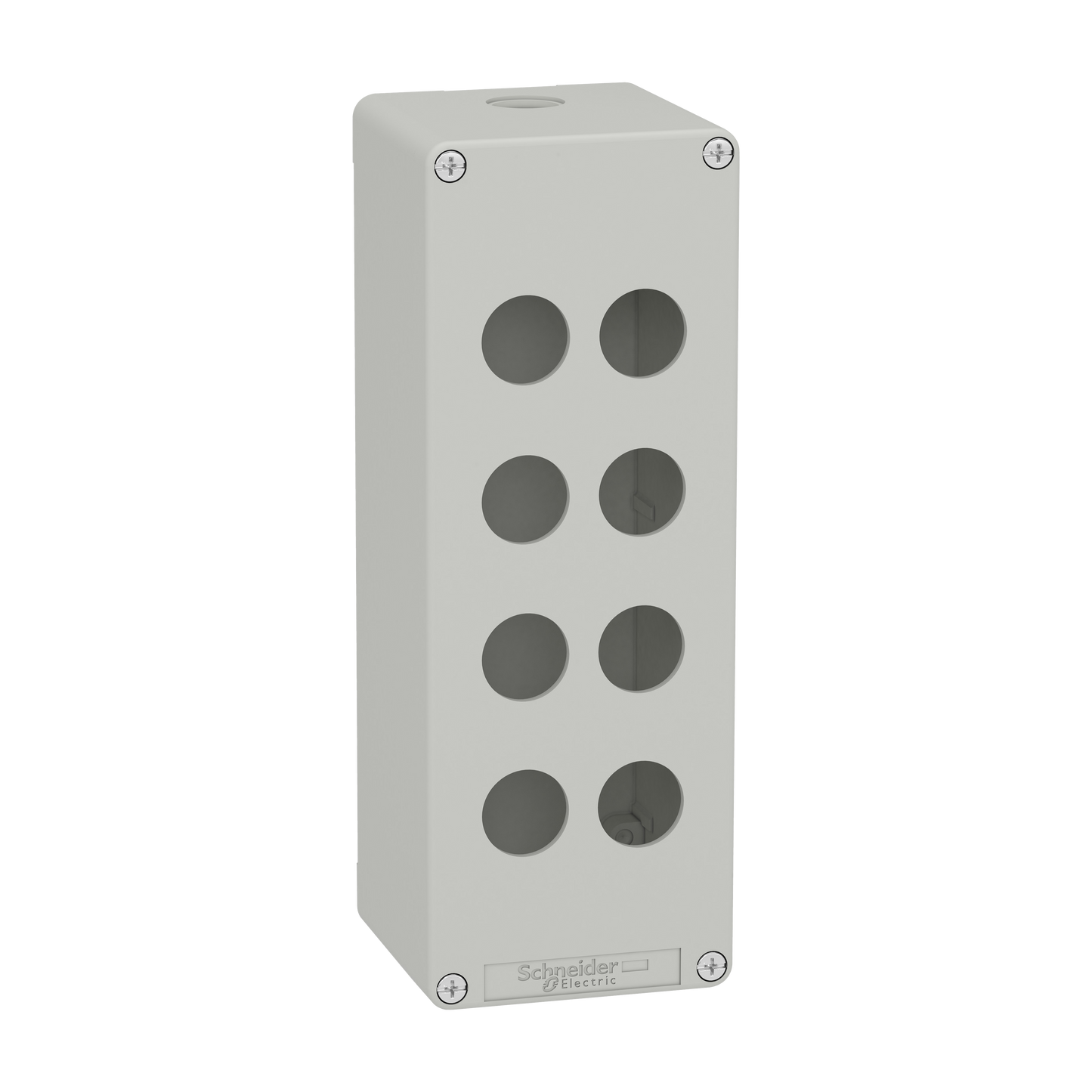 Schneider Electric-XAPD4508-Boite métal vide grise - M25 x1 - 8 trous 22 mm - 80x220x77 mm