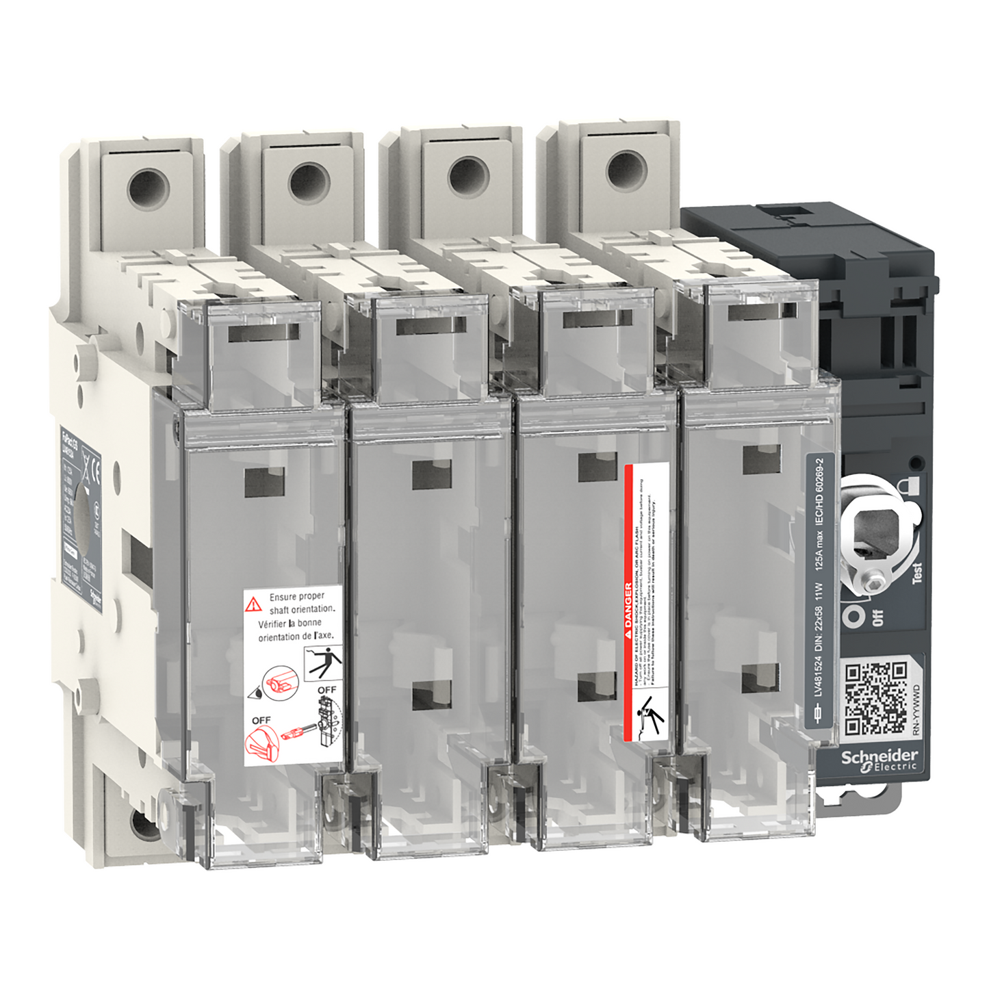 Schneider Electric-LV481524-FuPact GS - interrupteur sectionneur fusible - 125A - 4P - NFC 22*58 - F&R CTRL