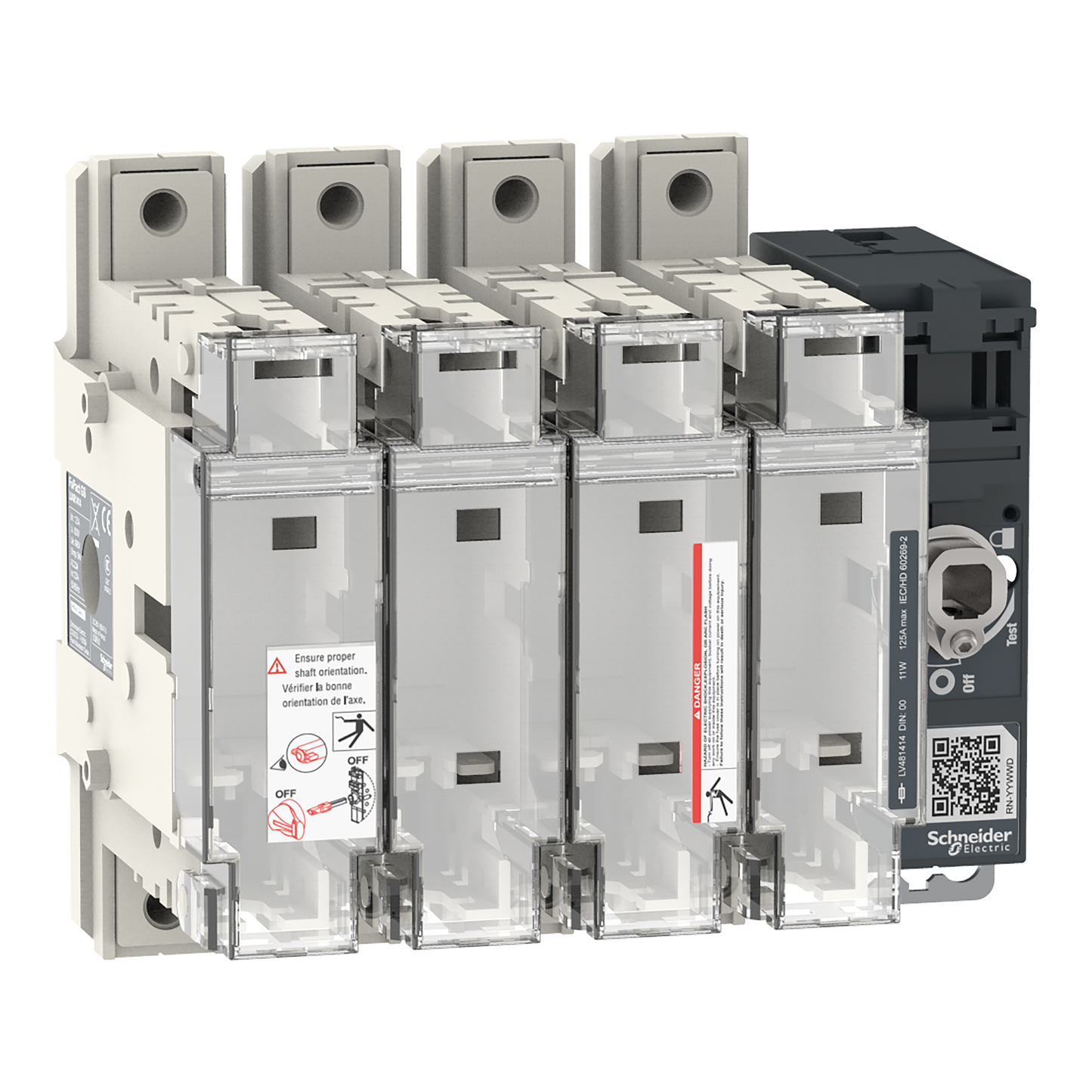 Schneider Electric-LV481414-FuPact GS - interrupteur sectionneur fusible - 125A - 4P - DIN 00/000 - F&R CTRL
