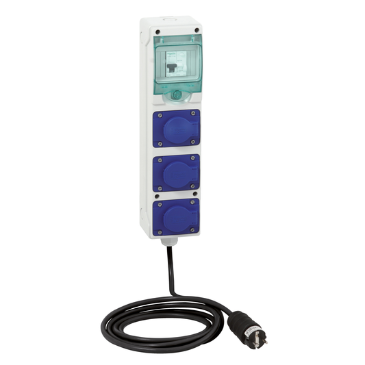 Schneider Electric-PFR10101-Mureva coffret de chantier 3 prises 16A NF avec cordon