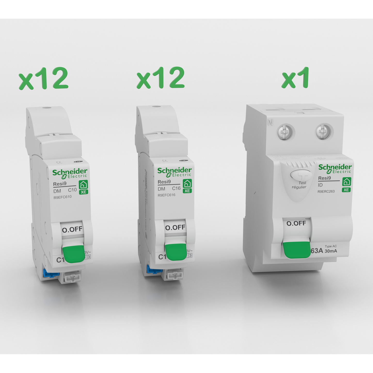 Schneider Electric-PFRB50-Resi9 - Probox XE - 12x10A + 12x16A + 1xID AC 63A