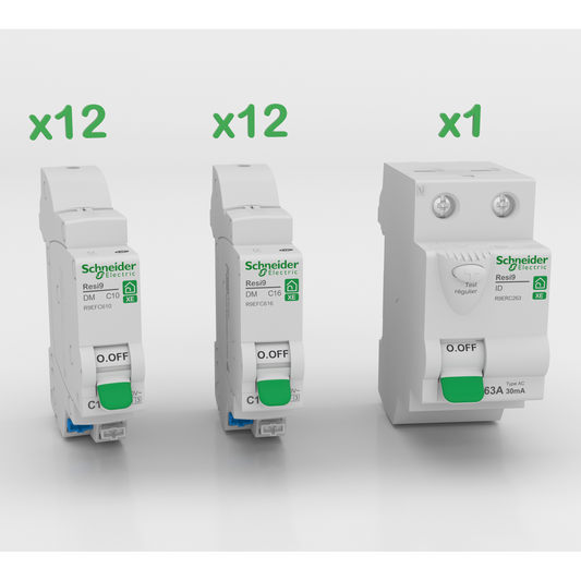Schneider Electric-PFRB50-Resi9 - Probox XE - 12x10A + 12x16A + 1xID AC 63A