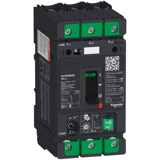 Schneider Electric-GV4PB80B-TeSys GV - disjoncteur magnéto-thermique - Ul- In 80A - 25kA - Everlink
