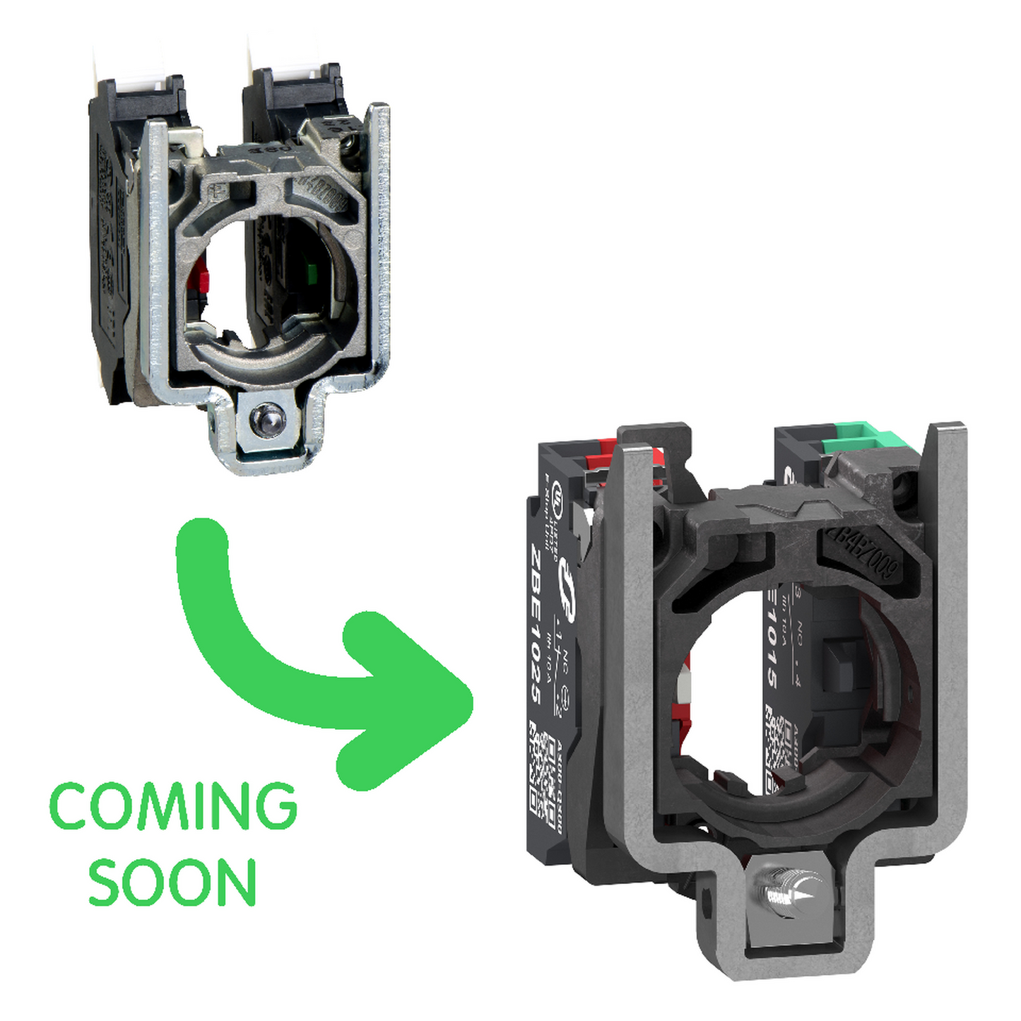 Schneider Electric-ZB4BZ1055-Harmony XB4 - corps de bouton - 1O+1F - raccordement bornes push in