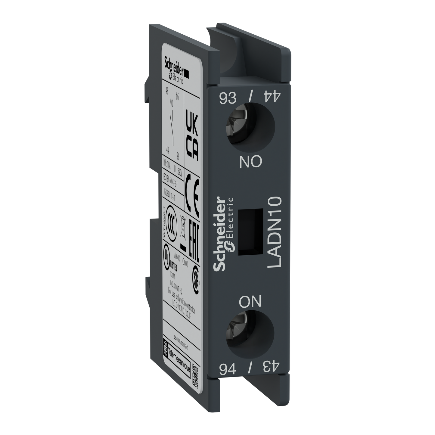Schneider Electric-LADN10-TeSys D - bloc contacts auxiliaires frontaux - 1F+0O - bornes vis-étriers