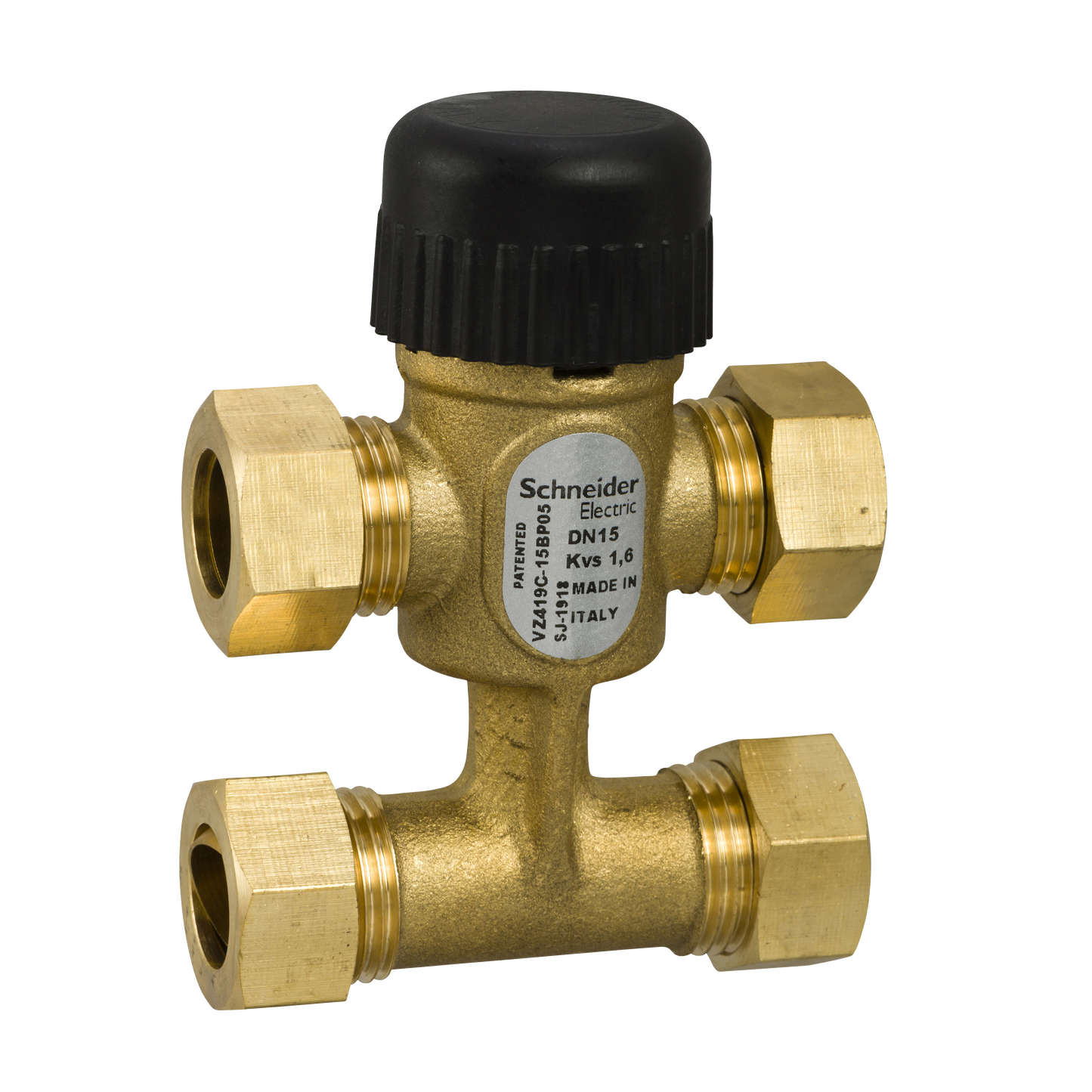 Schneider Electric-VZ419C-15BP05-Vanne 4 voies aiton à compression PN16 DN15 Kv1,6 course 5,5mm