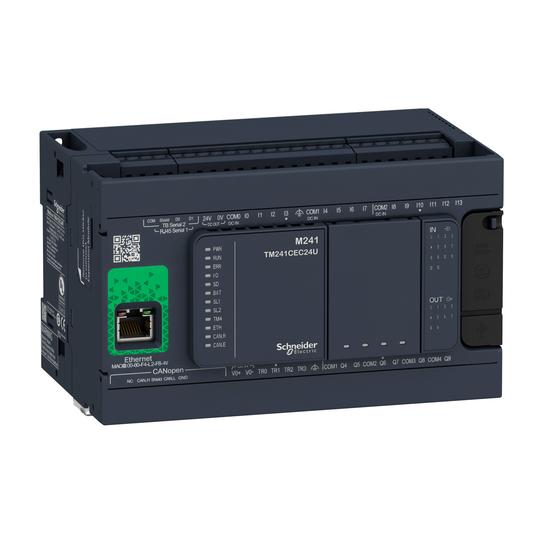 Schneider Electric-TM241CEC24R-Modicon M241, contrôleur 24E/S PNP+relais, ports Ether+CAN+2 série, 100/240VCA