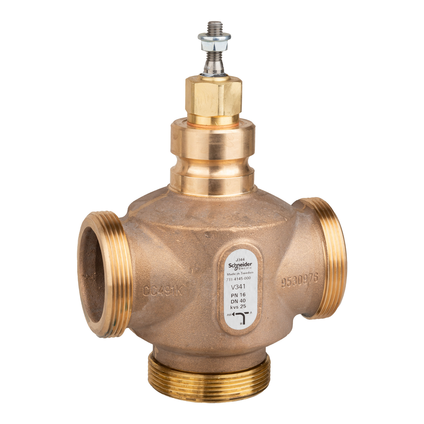 Schneider Electric-7314145000-Vanne 3 voies bronze filetée PN16 DN40 Kv25