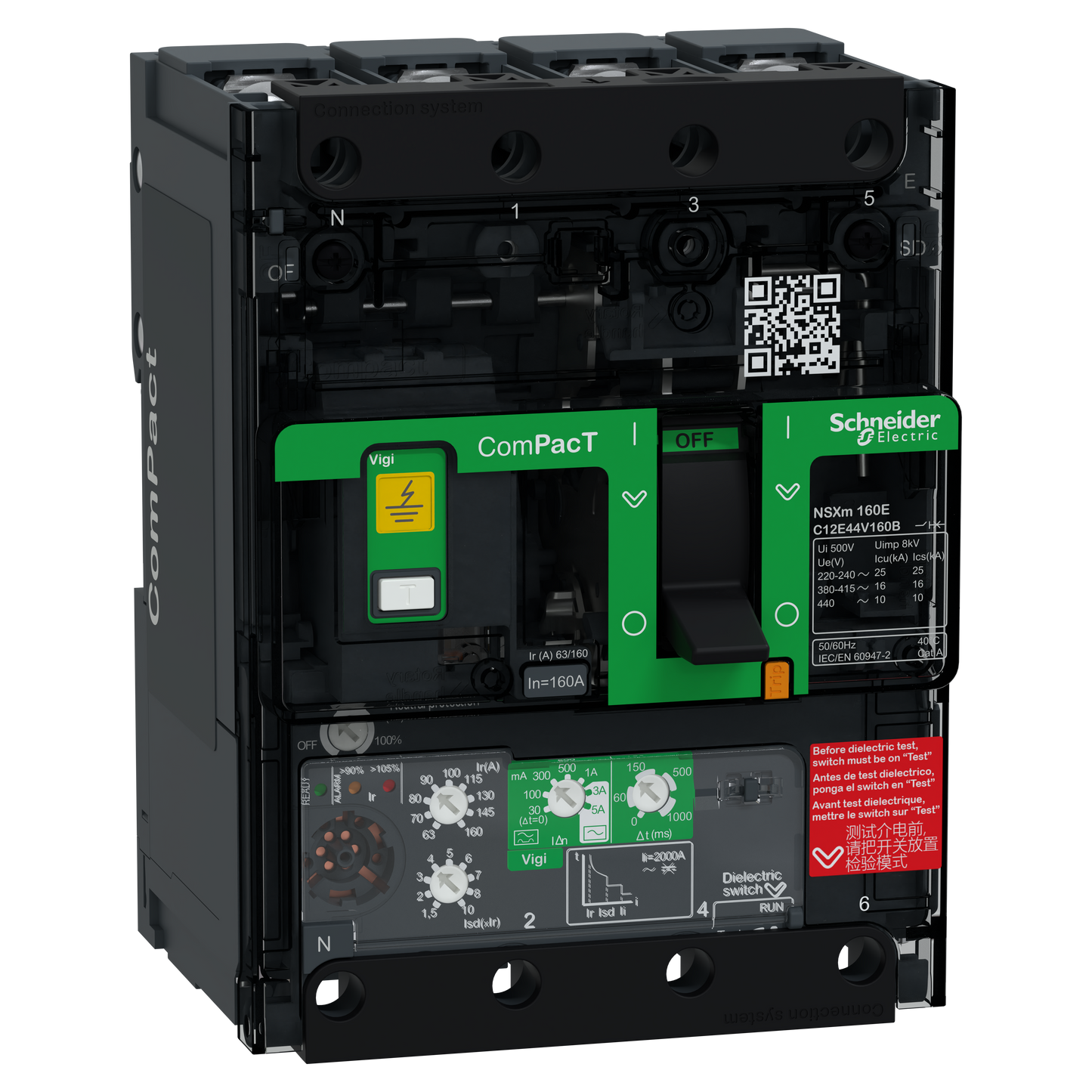 Schneider Electric-C12E44V160B-NSXmE DISJV 4P MIC4.1 160A COS