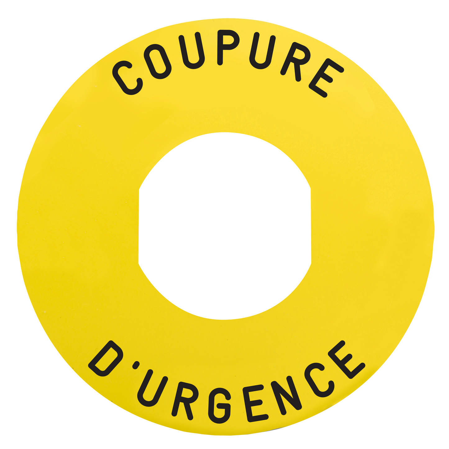 Schneider Electric-ZBY9160-Harmony - étiquette plate - jaune - 'COUPURE D'URGENCE' - Ø60