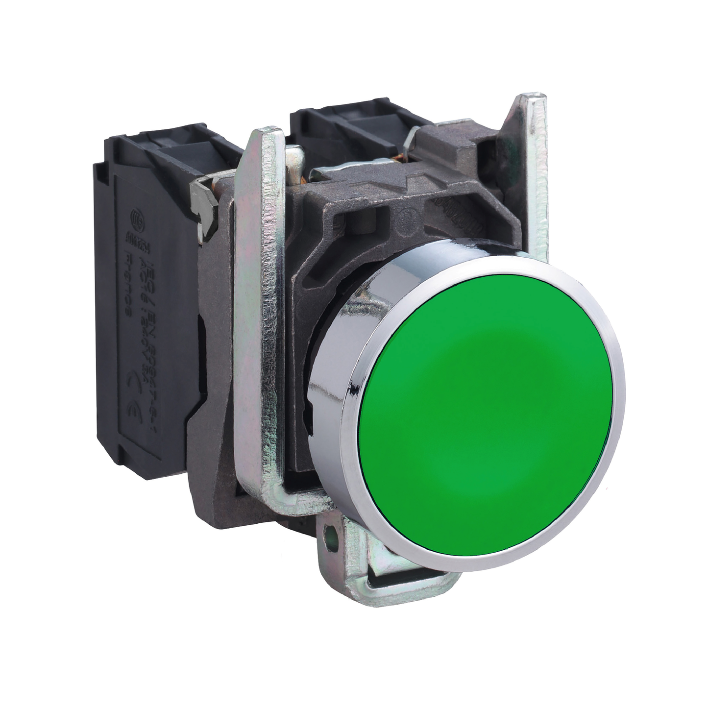 Schneider Electric-XB4BA35-Harmony XB4 - bouton poussoir à impulsion - Ø22 - vert - 1O+1F - vis étrier