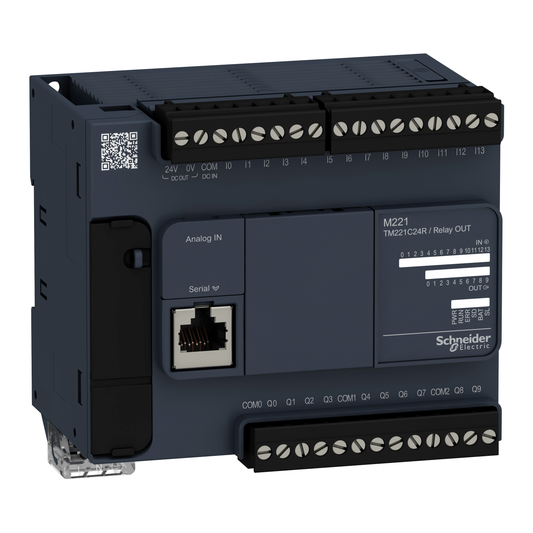 Schneider Electric-TM221C24R-Modicon M221, contrôleur 24E/S relais, port série, 100/240VCA