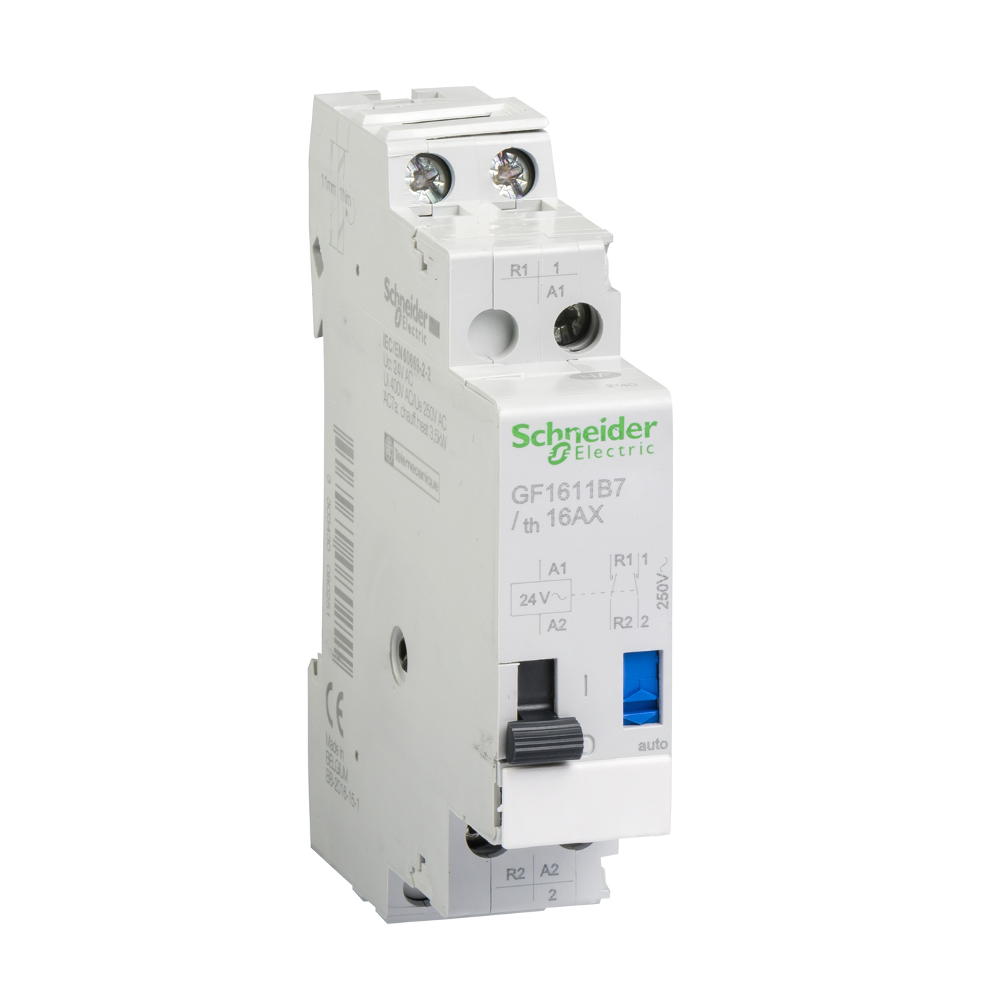 Schneider Electric-GF1611B7-TeSys GF16 - télérupteur - bobine 24V 50/60Hz - 1O+1F 16A