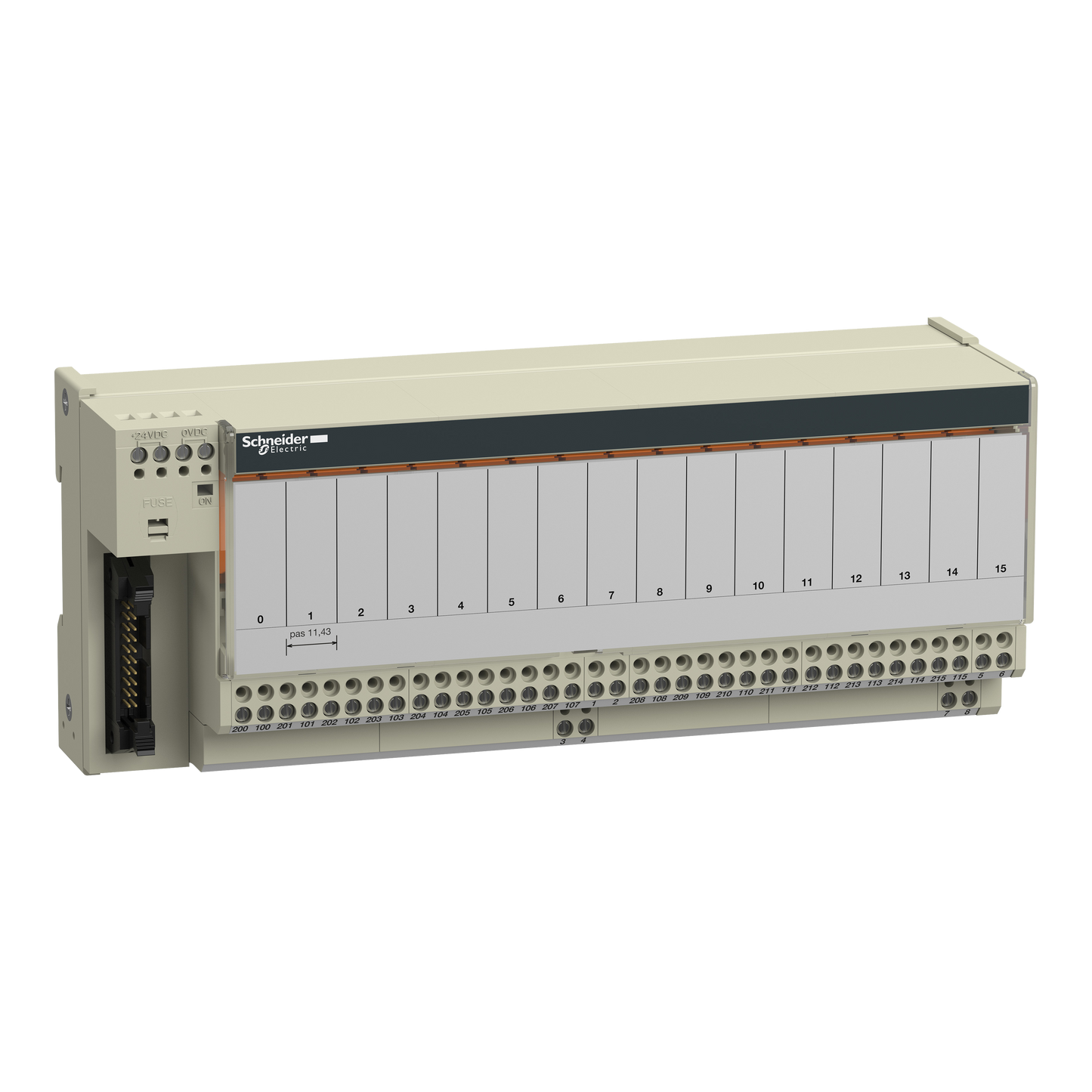 Schneider Electric-ABE7R16T210-Telefast ABE7 - embase - relais embrochable - 16 voies - relais 10mm - 19 à 30V