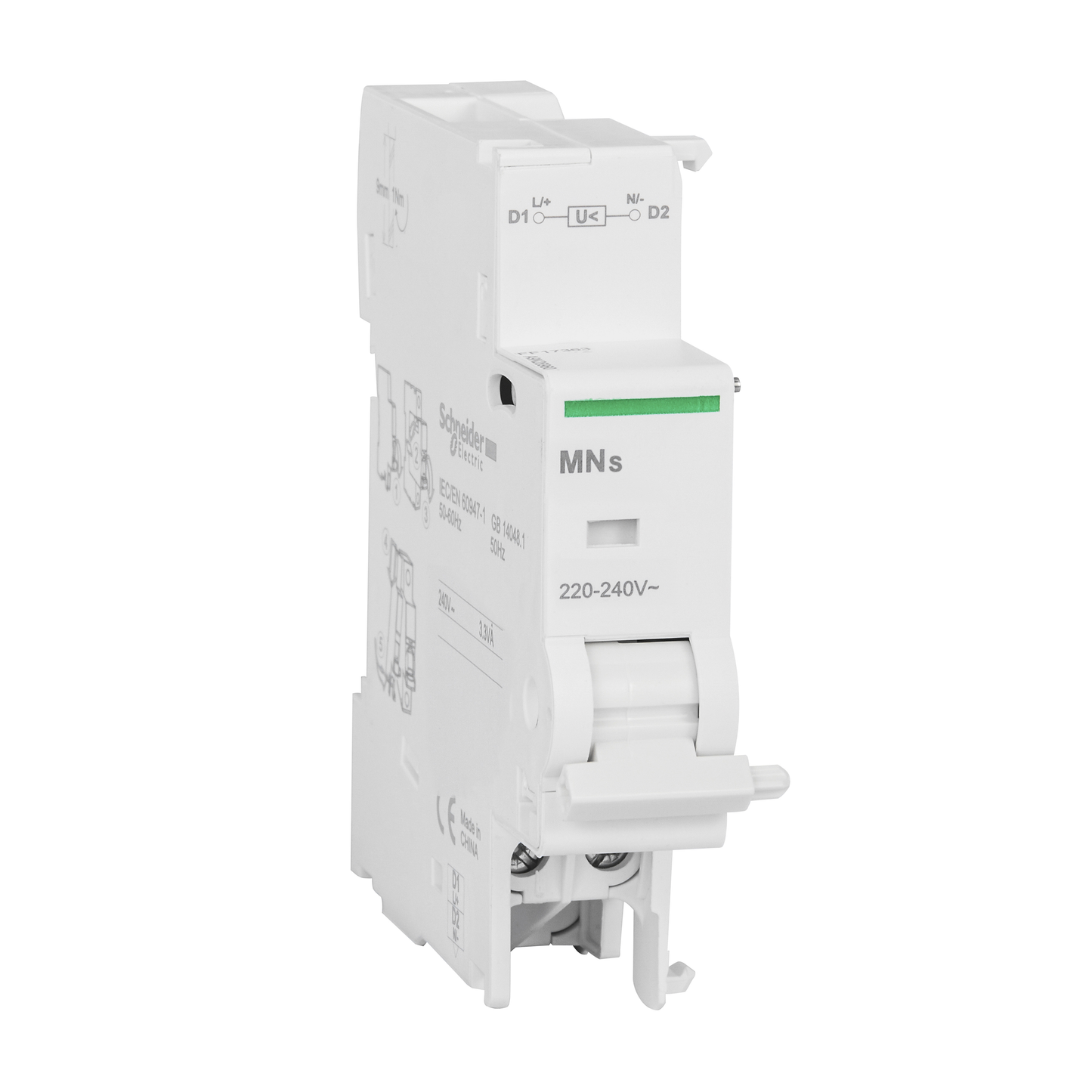 Schneider Electric-A9N26963-Déclencheur à minimum de tension retardé MNS 230VCA 3A 415VCA - 6A 240VCA