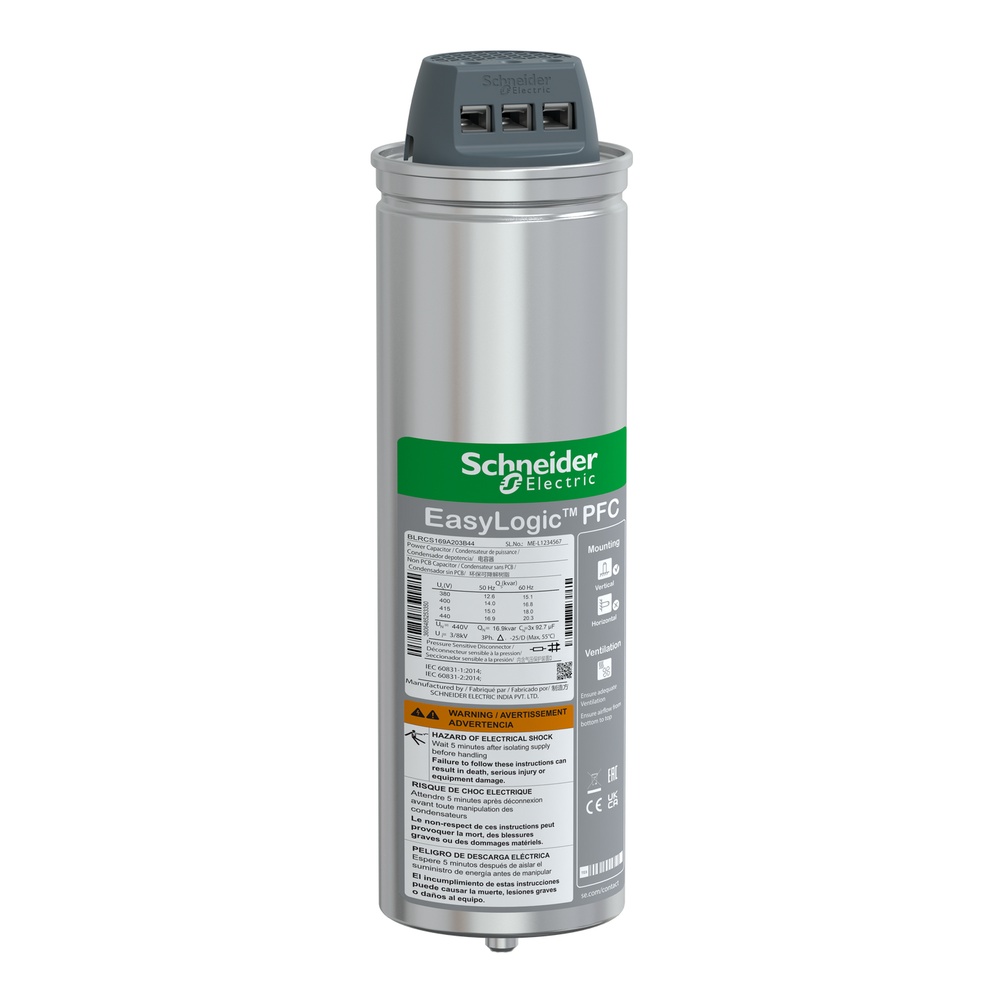 Schneider Electric-BLRCS169A203B44-CONDENSATEUR CAN SDY 16.9 /20.3KVAR 440V