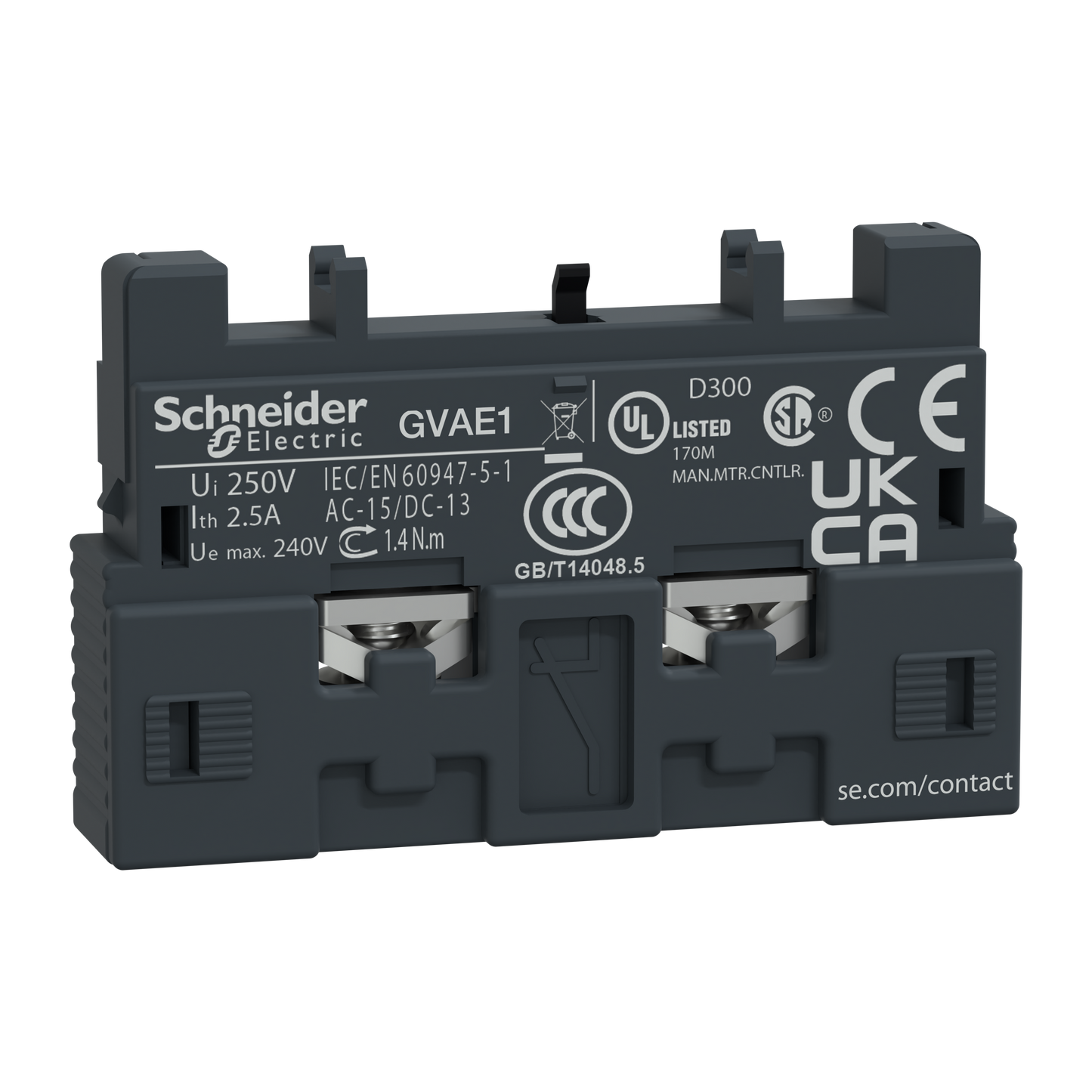 Schneider Electric-GVAE1TQ-contact auxiliaire ADDITIF FRONTAL F OU O
