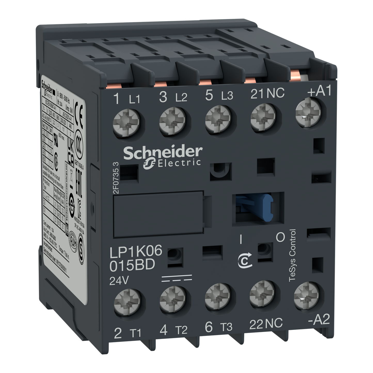 Schneider Electric-LP1K06015BD-TeSys LP1K - contacteur - 3P - AC-3 440V - 6A - bobine 24Vcc