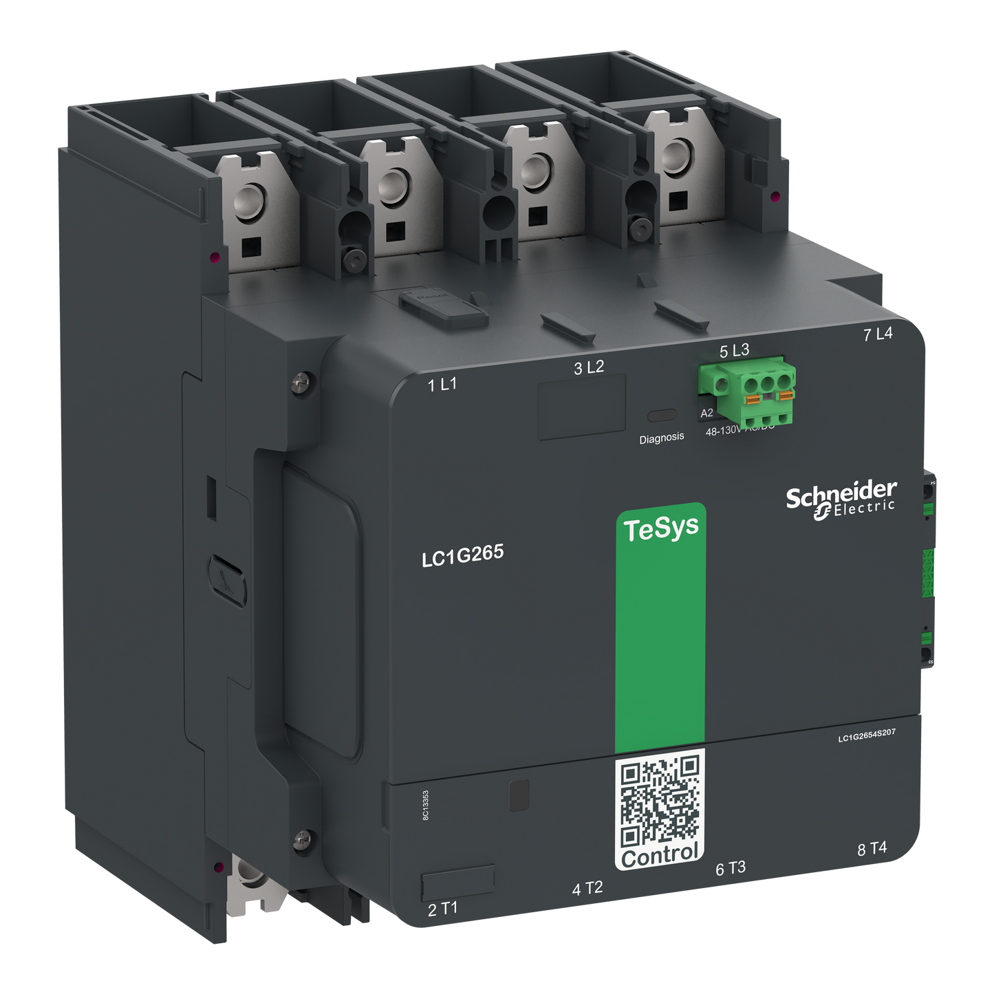 Schneider Electric-LC1G2654EHES207N-Contacteur TeSys LC1G 265A 440V 4P AC3 Standard 48-130V AC-DC ferroviaire