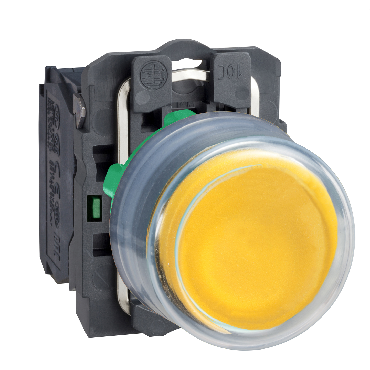 Schneider Electric-XB5AP51-Harmony XB5 - bouton poussoir à impuls - Ø22 - capuchonné - jaune - 1F - vis