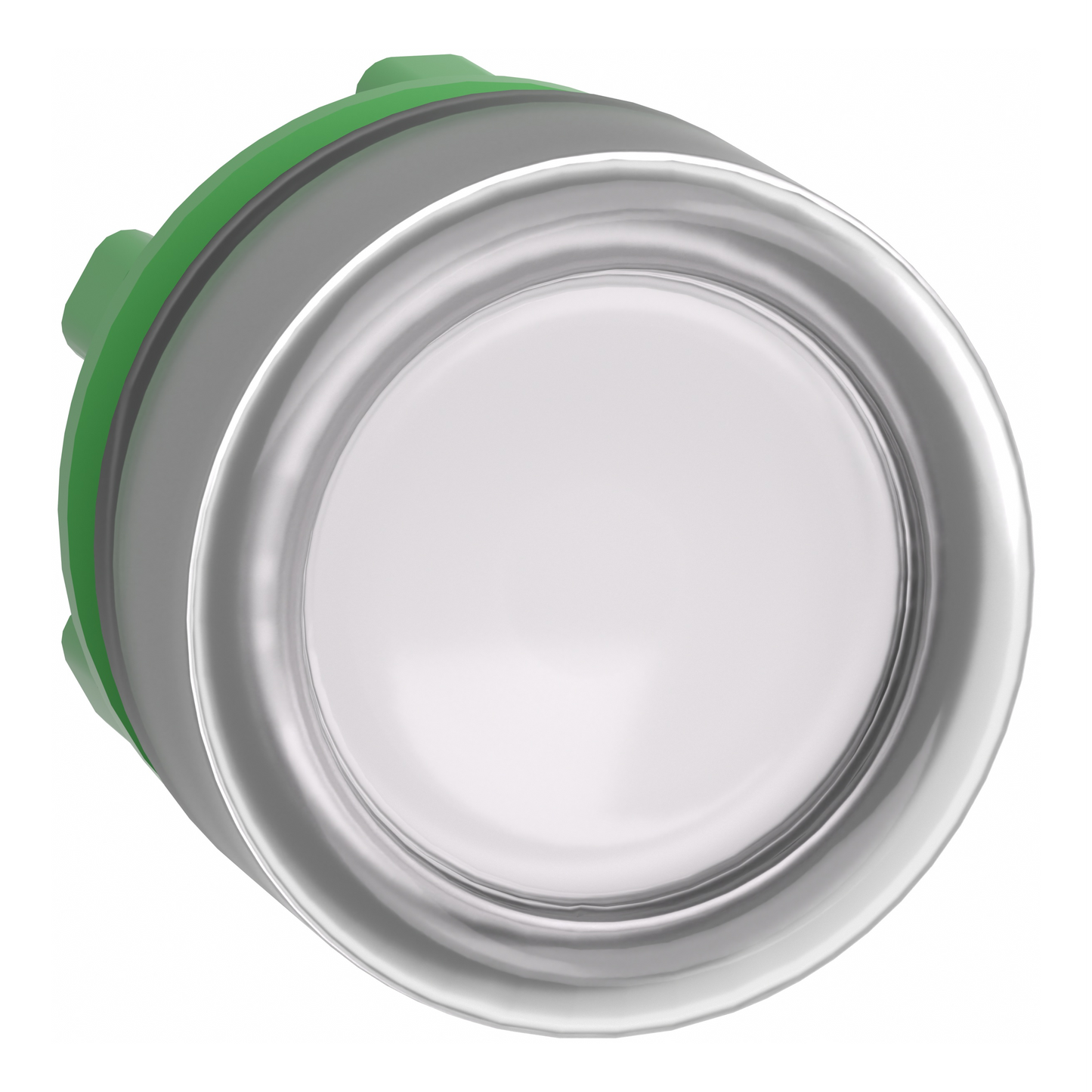 Schneider Electric-ZB5AW513C0-Harmony XB5 - tête bouton poussoir lumin - Ø22 - col grise - capuchonné - blanc