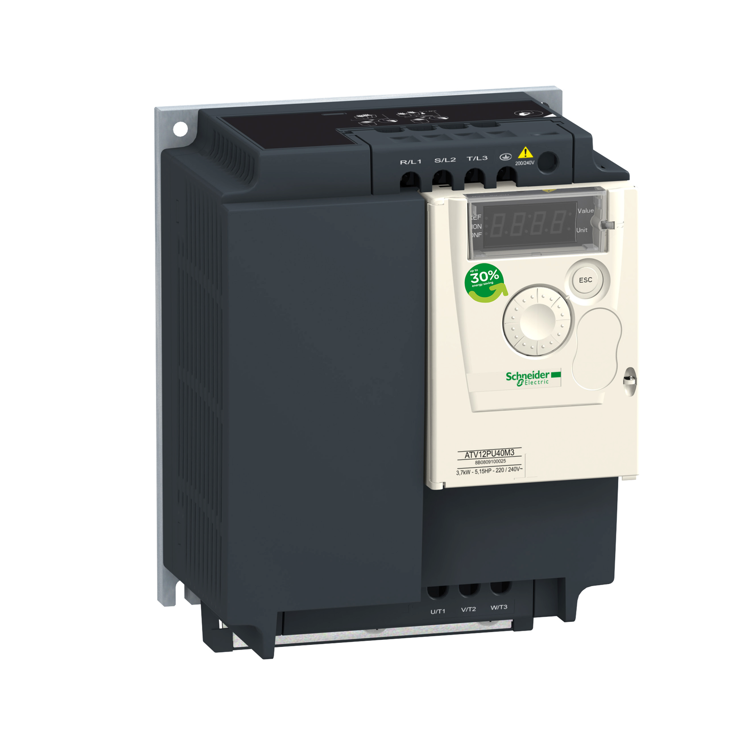 Schneider Electric-ATV12PU40M3-Altivar ATV12 - variateur de vit. - 4kW 5CV - 3 ph - 200..240 V - sur semelle